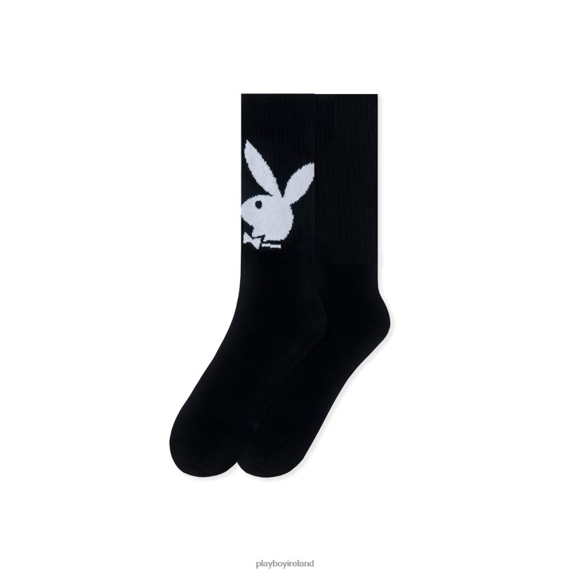 Playboy Men Bunny Crew Socks HBFB679 Clothing Black