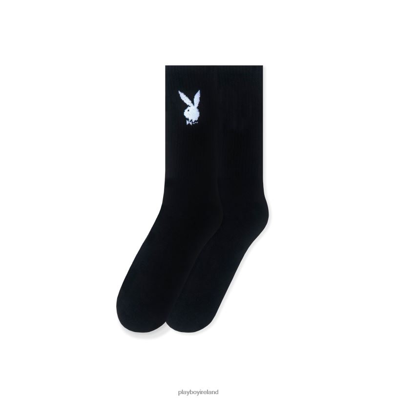 Playboy Men Classic Logo Crew Socks HBFB696 Clothing Black