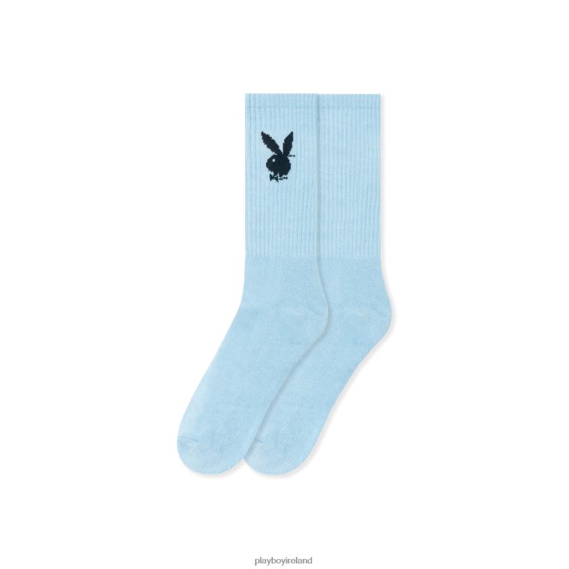 Playboy Men Classic Logo Crew Socks HBFB698 Clothing Blue