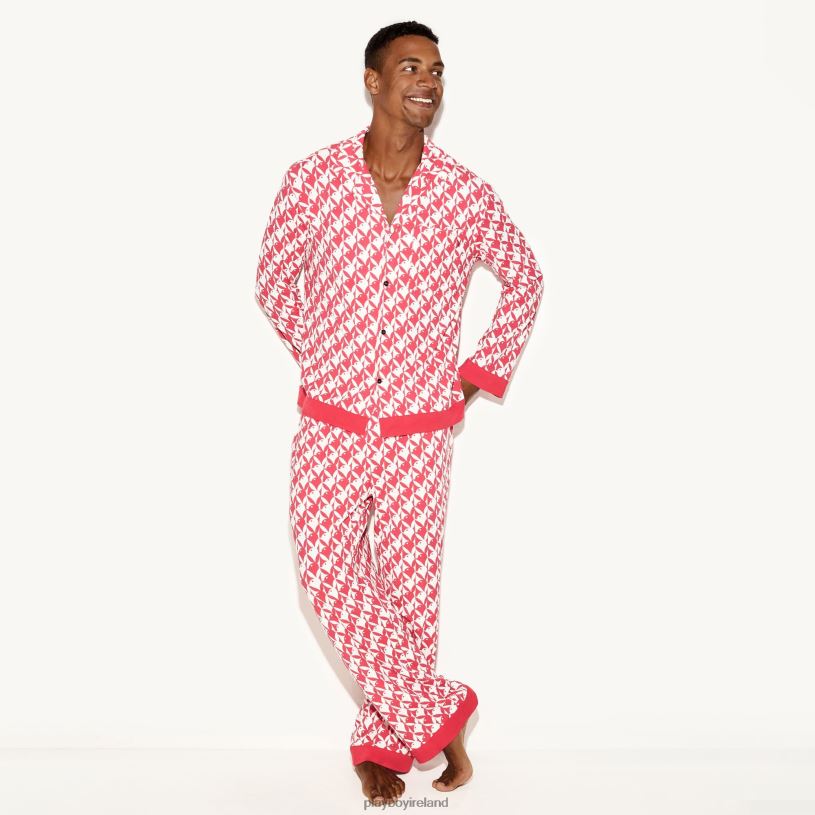 Playboy Men Classic Pajama Set Bunny HBFB693 Clothing Red
