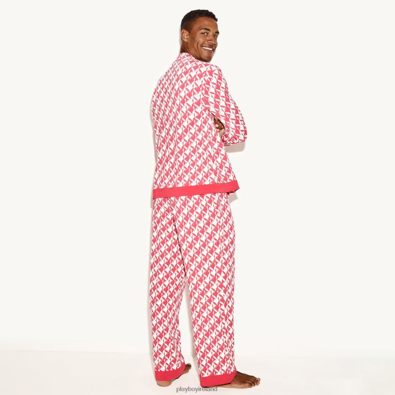 Playboy Men Classic Pajama Set Bunny HBFB693 Clothing Red