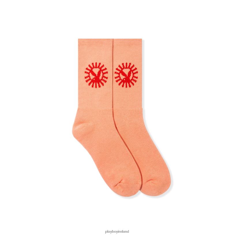 Playboy Men Sun Up Socks HBFB685 Clothing Shrimp