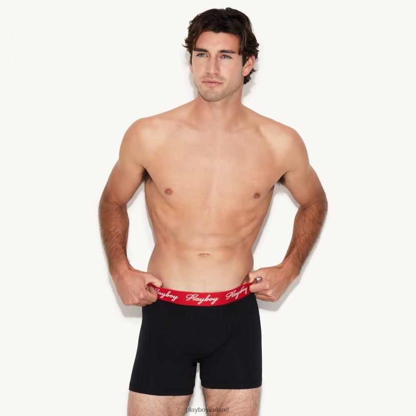 Playboy Men The Basics Boxer Brief HBFB689 Clothing Black