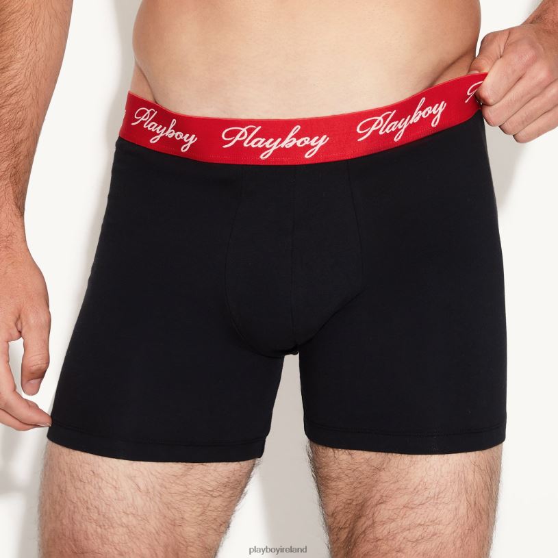 Playboy Men The Basics Boxer Brief HBFB689 Clothing Black