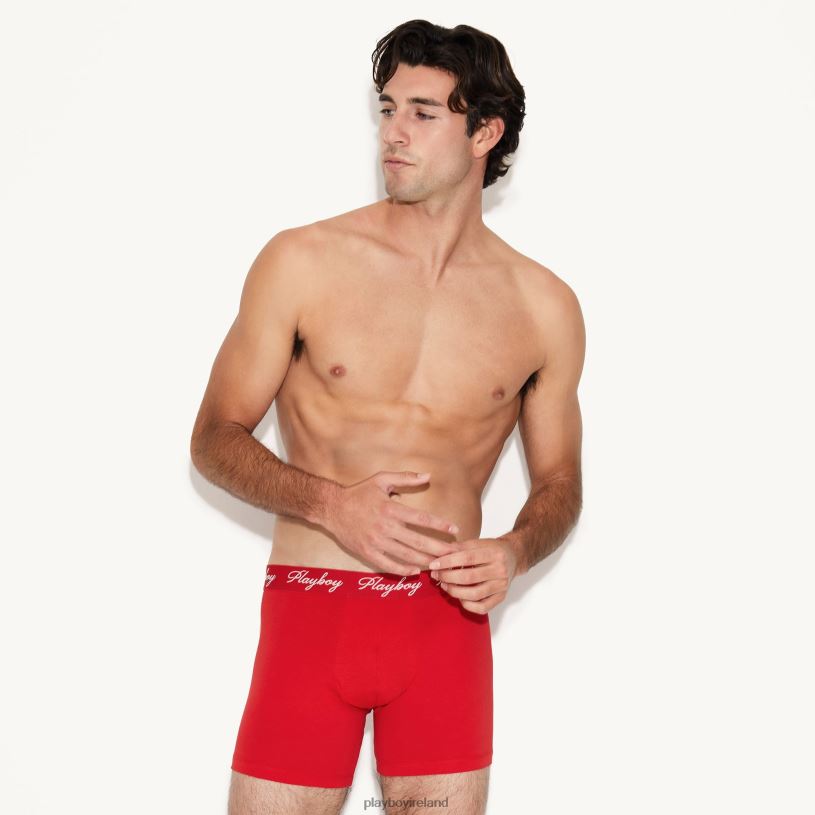 Playboy Men The Basics Boxer Brief HBFB690 Clothing Red