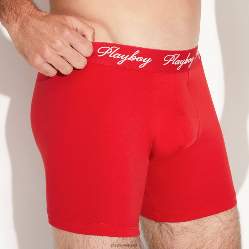 Playboy Men The Basics Boxer Brief HBFB690 Clothing Red