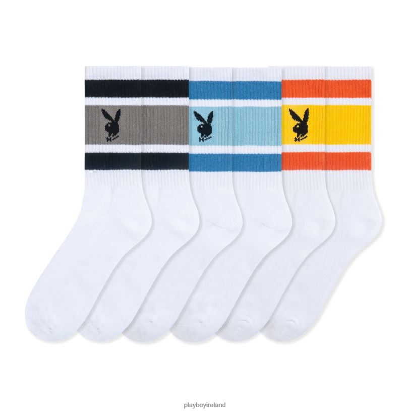 Playboy Men Three Pack Crew Socks HBFB680 Clothing Multi
