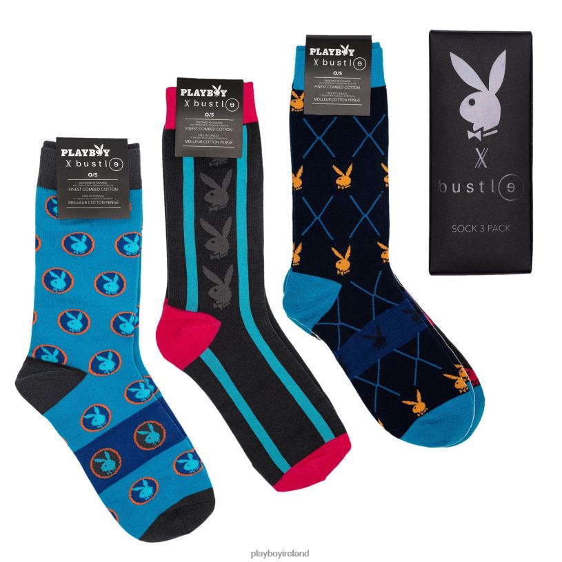 Playboy x Bustle Men Sock Three Pack HBFB686 Clothing Original
