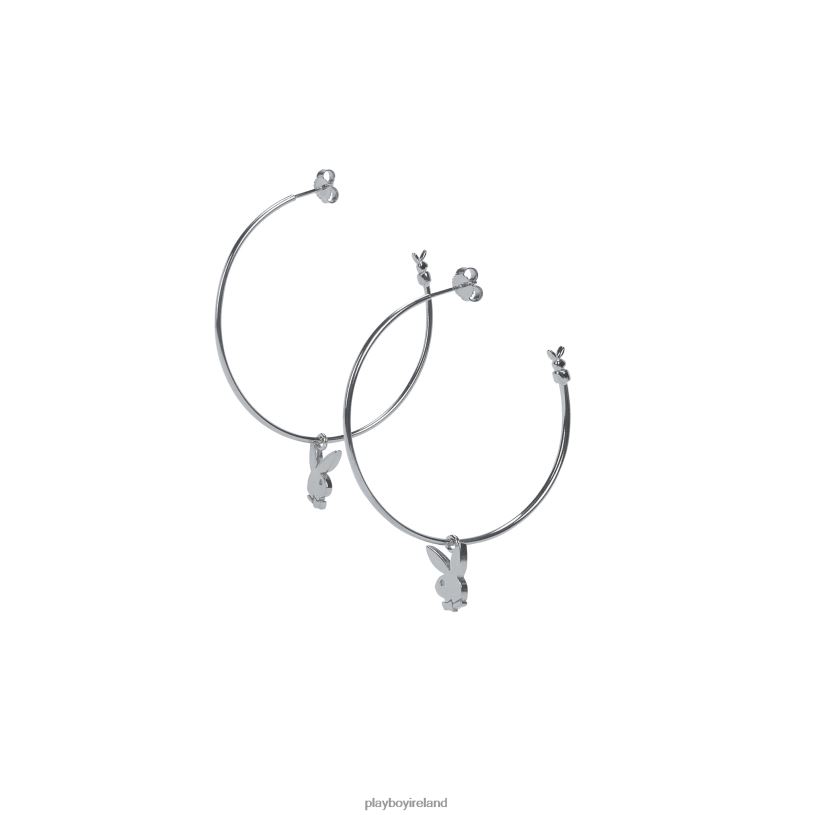 Playboy Women Bunny Hoops HBFB1635 Accessory Silver