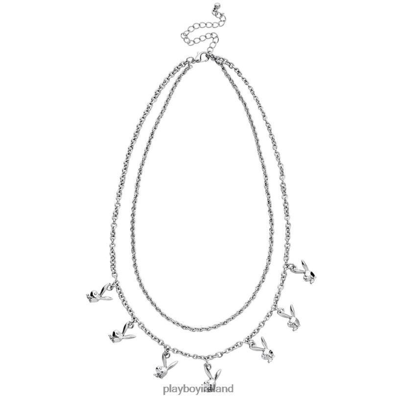 Playboy Women Bunny Stacked Chain Bunny Necklace HBFB1629 Accessory Original