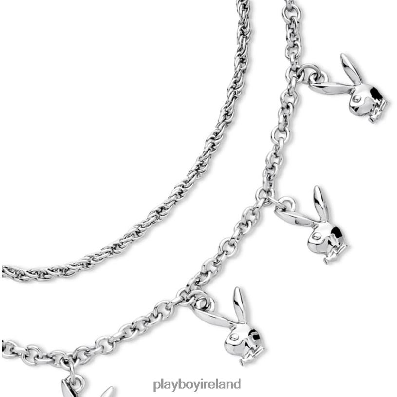 Playboy Women Bunny Stacked Chain Bunny Necklace HBFB1629 Accessory Original