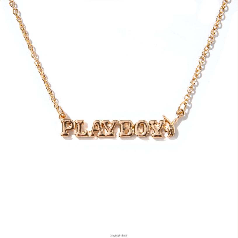 Playboy Women Masthead Nameplate Necklace HBFB1625 Accessory Gold