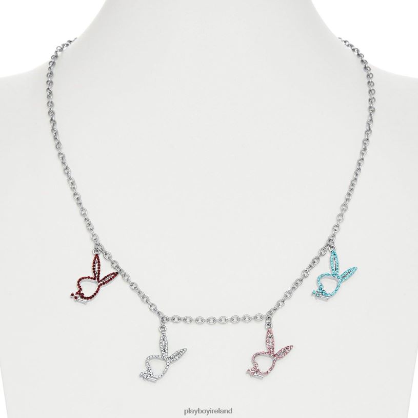 Playboy Women Multi-Rabbit Head Necklace HBFB1618 Accessory Original