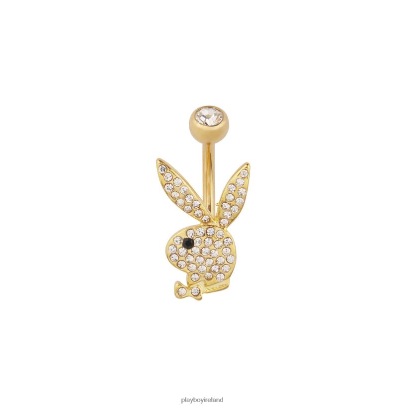 Playboy Women Pave Rabbit Head Belly Ring HBFB1621 Accessory Gold
