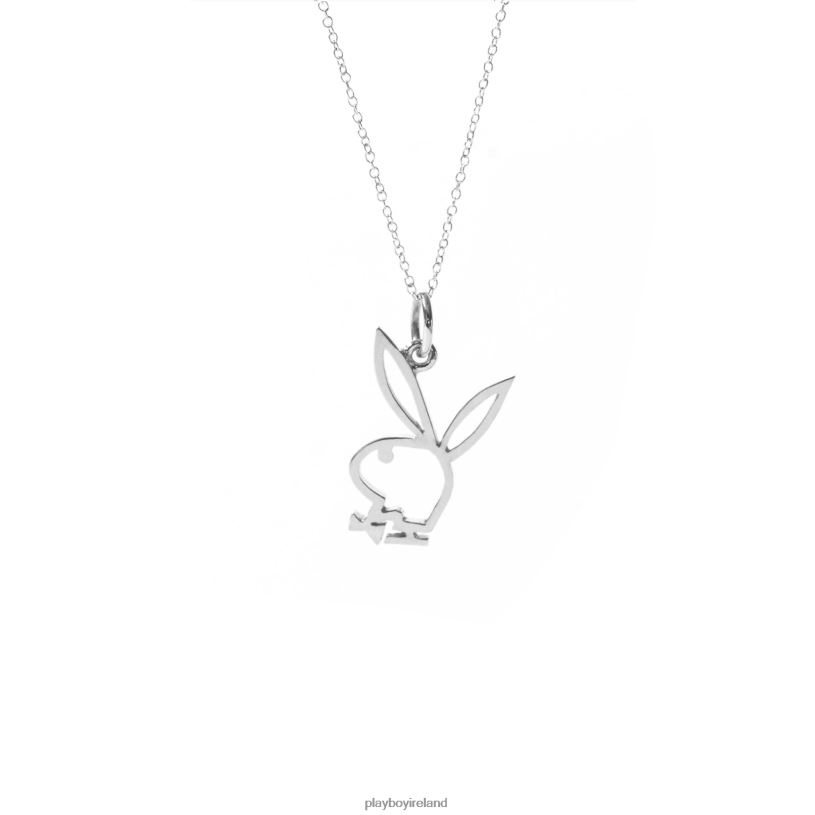 Playboy Women Rabbit Head Playmate Necklace HBFB1648 Accessory Sterling Silver
