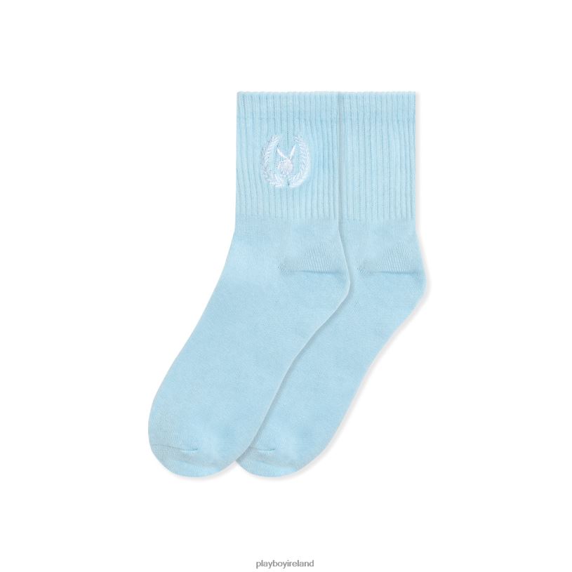 Playboy Women Laurel Leaf Socks HBFB1600 Accessory Light Blue