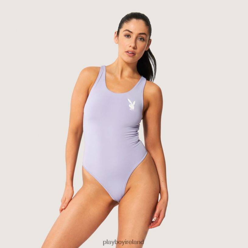 Playboy Women Bunny Head Bodysuit HBFB1408 Clothing Purple