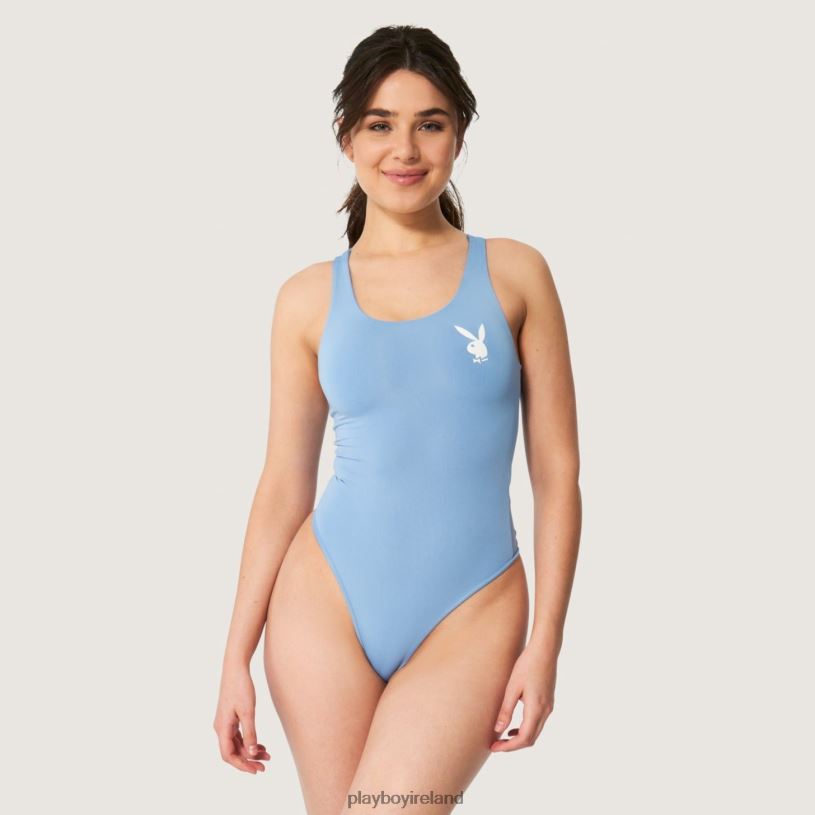 Playboy Women Bunny Head Bodysuit HBFB1409 Clothing Blue