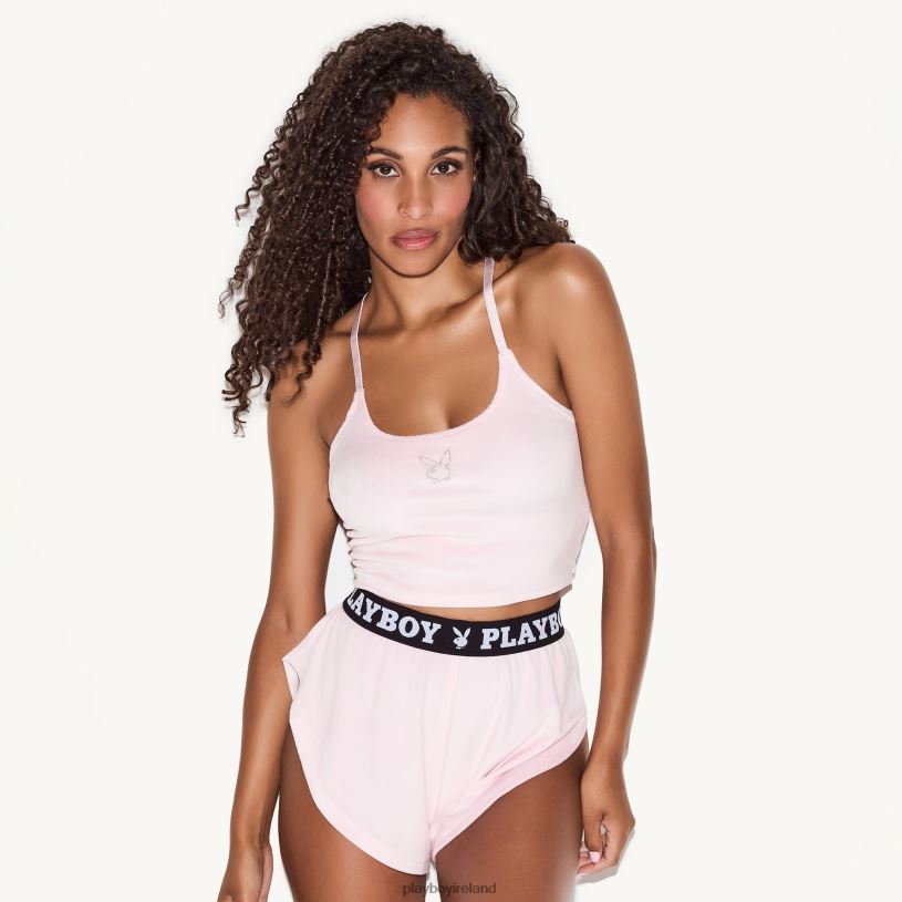 Playboy Women Velour Set HBFB1402 Clothing Baby Pink