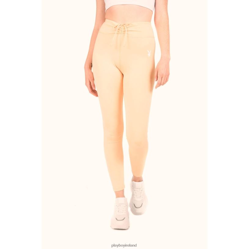 Playboy Women Active Ruched Waistband Leggings HBFB1325 Clothing Orange