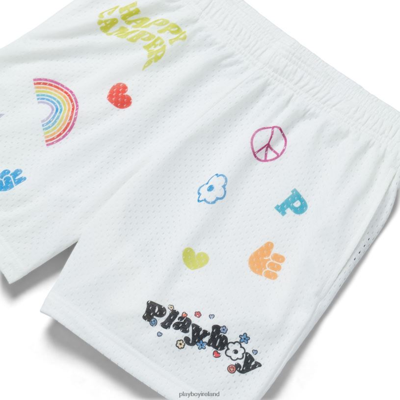 Playboy Women Basketball Shorts HBFB1336 Clothing Star white