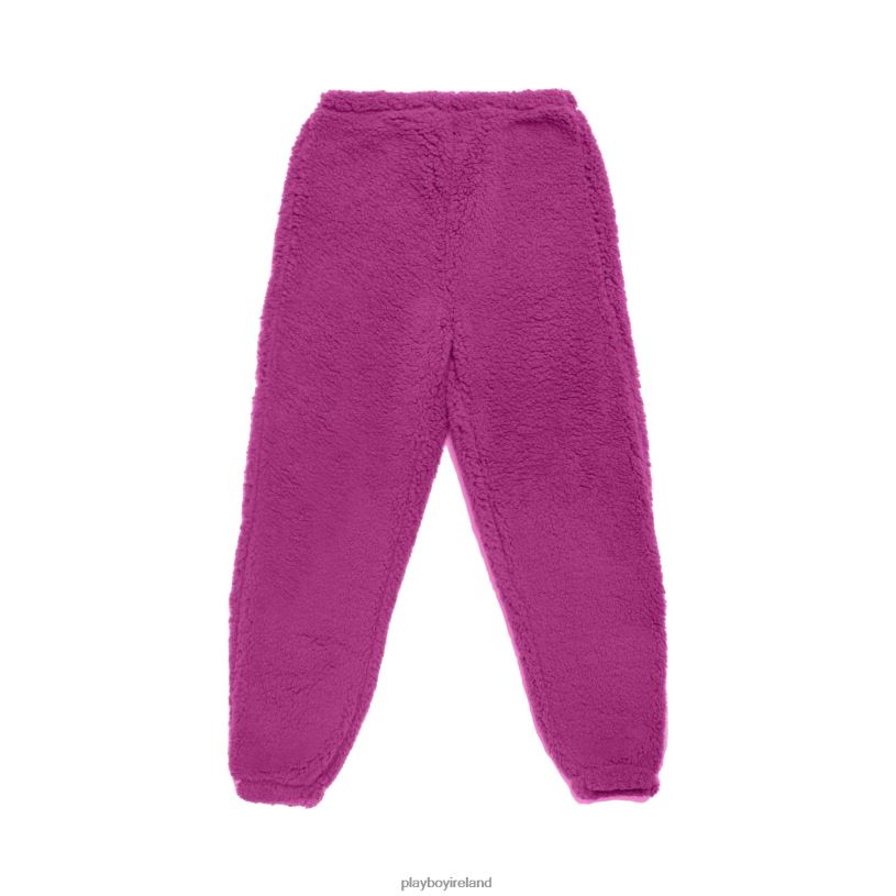 Playboy Women Bunny Leg Sherpa Sweatpant HBFB1241 Clothing Deep orchid