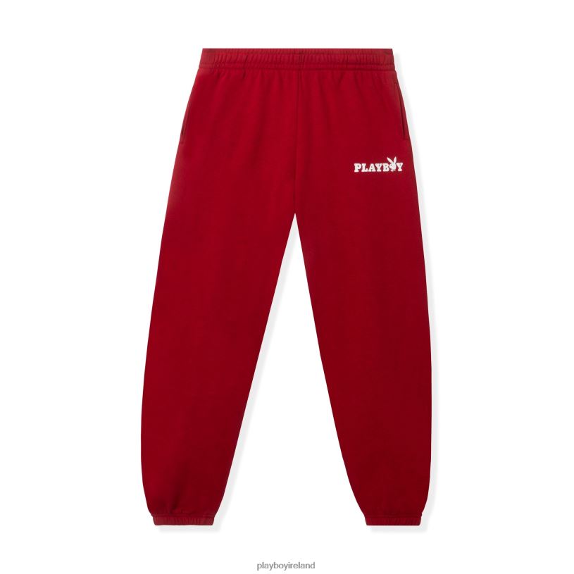 Playboy Women Classic Boyfriend Sweatpants HBFB1200 Clothing Scarlet Red
