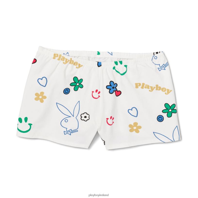Playboy Women Easy Shorts HBFB1302 Clothing Star white/multi