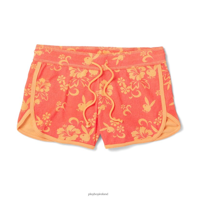 Playboy Women Hibiscus Terry Sweat Shorts HBFB1249 Clothing Original