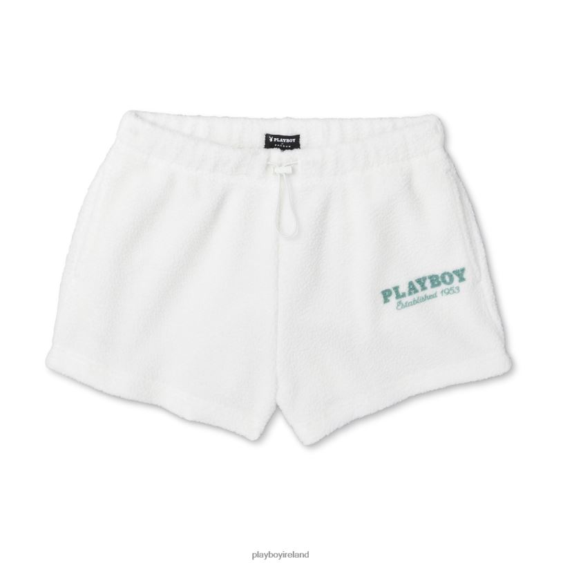 Playboy Women Polar Sweat Shorts HBFB1261 Clothing Bright White