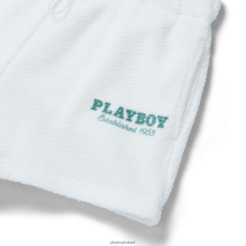 Playboy Women Polar Sweat Shorts HBFB1261 Clothing Bright White