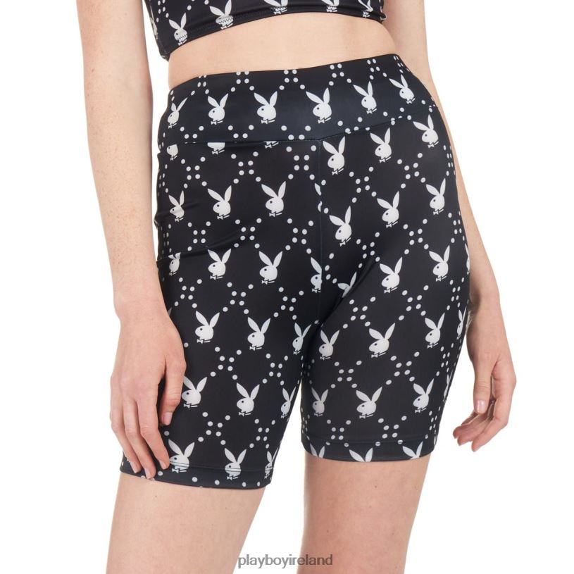 Playboy Women Rabbit Head Biking Short HBFB1305 Clothing Black