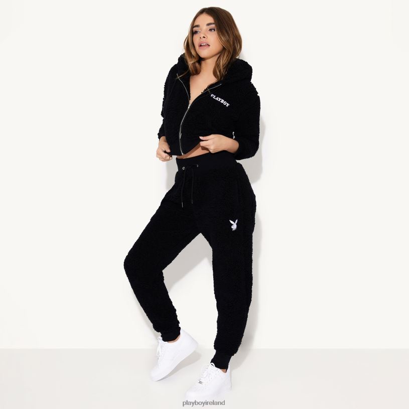 Playboy Women Sherpa Jogger HBFB1208 Clothing Black