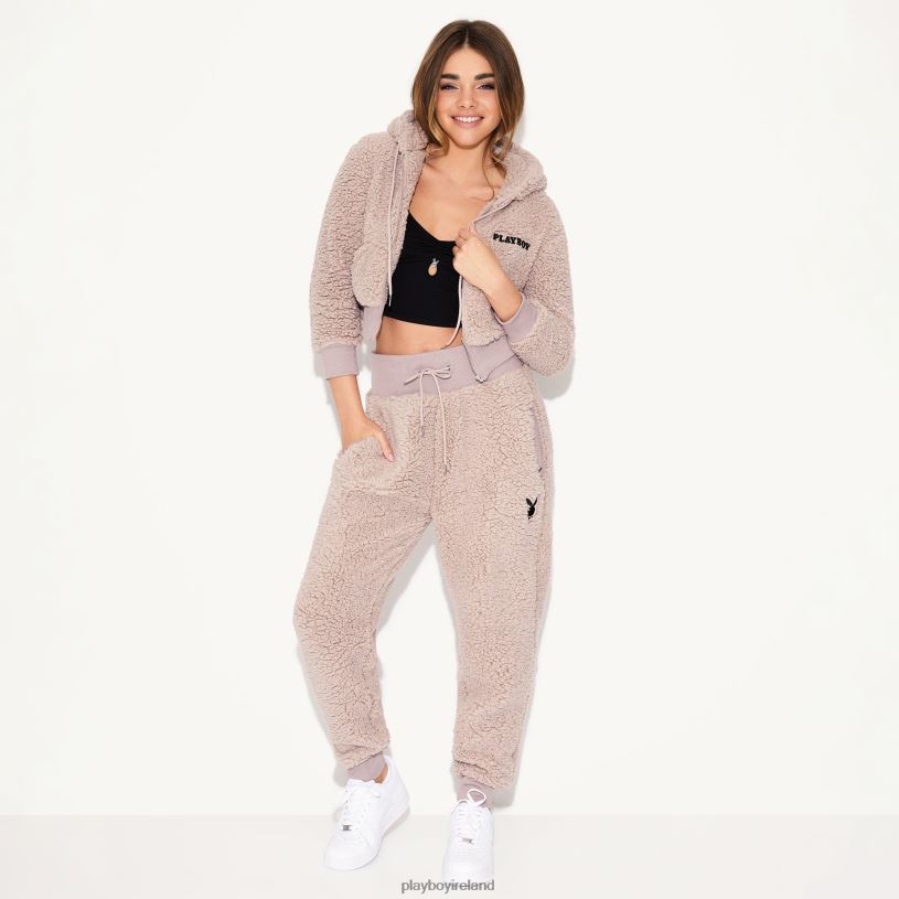 Playboy Women Sherpa Jogger HBFB1209 Clothing Mocha
