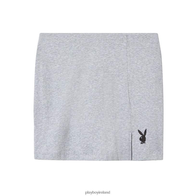 Playboy Women Slit Skirt HBFB1228 Clothing Grey