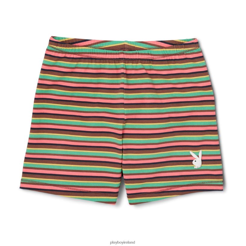 Playboy Women Striped Biker Shorts HBFB1291 Clothing Multi
