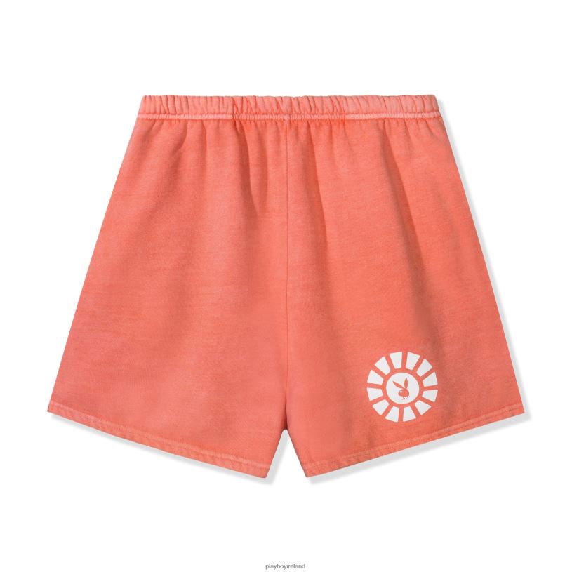 Playboy Women Sunburst Graphic Sweat Short HBFB1321 Clothing Peach