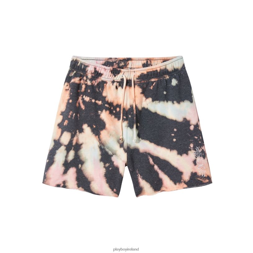 Playboy Women Tie-Dye Grunge Sweatshort HBFB1257 Clothing Sun Rise