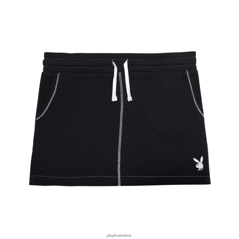 Playboy Women Varsity Mini Skirt HBFB1220 Clothing Anthracite