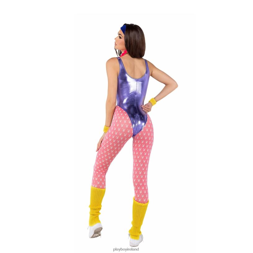 Playboy Women 80's Fitness - 6pcs Set HBFB1378 Clothing Pink/Purple/White/Yellow