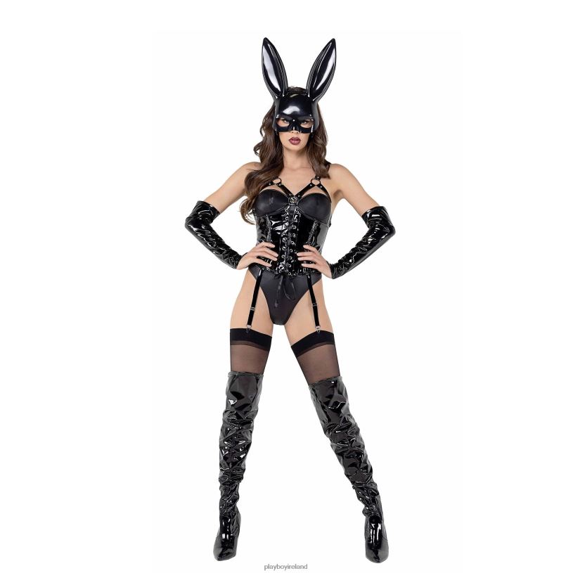 Playboy Women Bunny Dominatrix - 4pcs Set HBFB1358 Clothing Black
