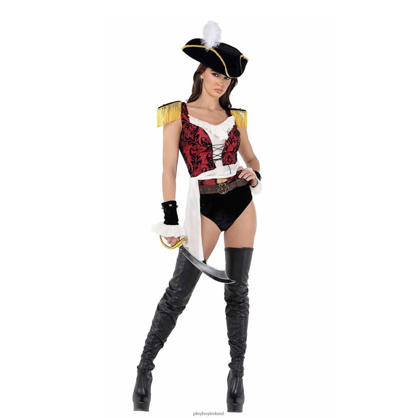 Playboy Women High Sea Pirate -7pcs Set HBFB1379 Clothing Black/Red/White
