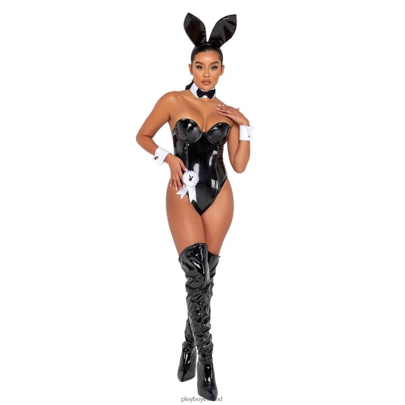 Playboy Women Seductress Bunny Set HBFB1353 Clothing Black