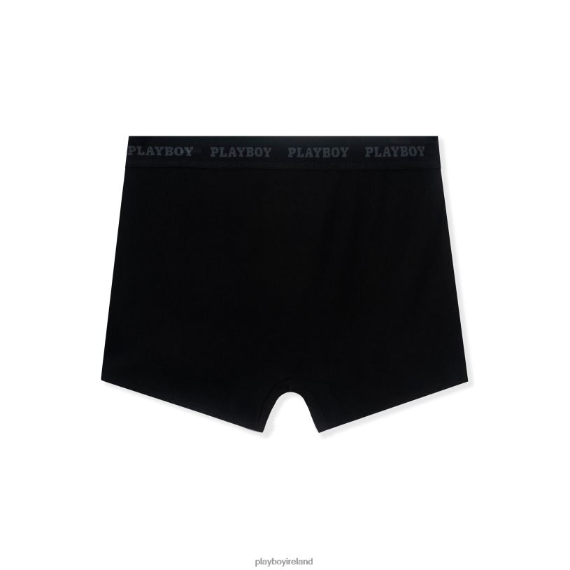 Playboy Women Boxer Brief Panty HBFB1534 Clothing Black