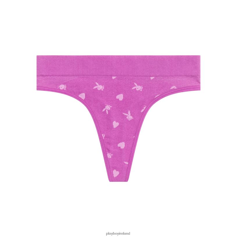 Playboy Women Bunny Seamless Thong HBFB1553 Clothing Deep orchid