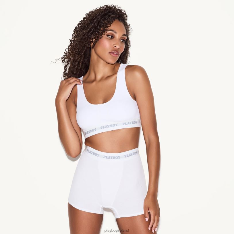 Playboy Women Sports Bra HBFB1541 Clothing White