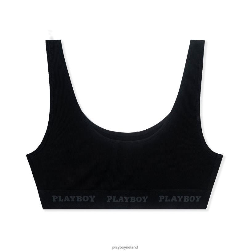 Playboy Women Sports Bra HBFB1542 Clothing Black