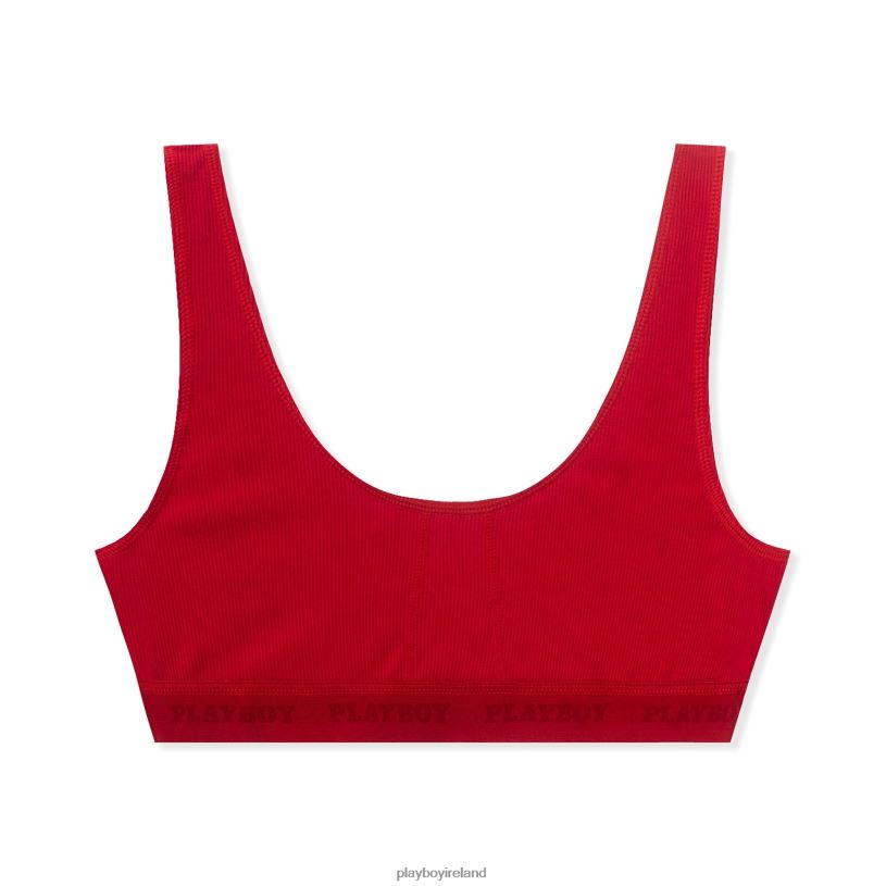 Playboy Women Sports Bra HBFB1544 Clothing Red