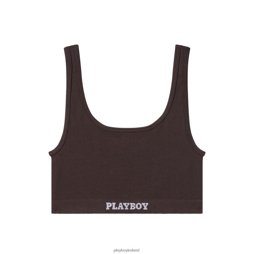 Playboy Women Sports Bra HBFB1547 Clothing Brown