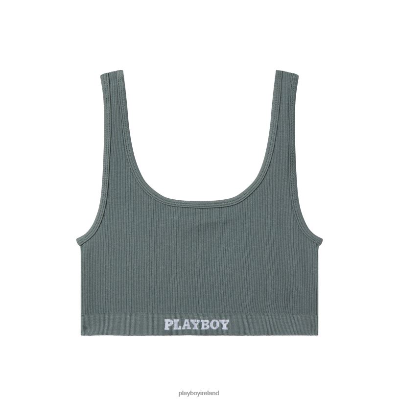 Playboy Women Sports Bra HBFB1549 Clothing Army Green